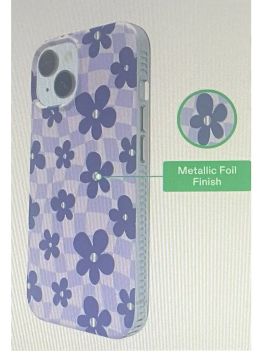 Onn Case for iPhone 16e/15/14/13 Purple Checkered Floral